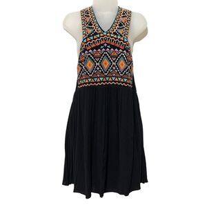 Andree By Unit Dress Embroidered Sleeveless Cross Back Boho Size Small